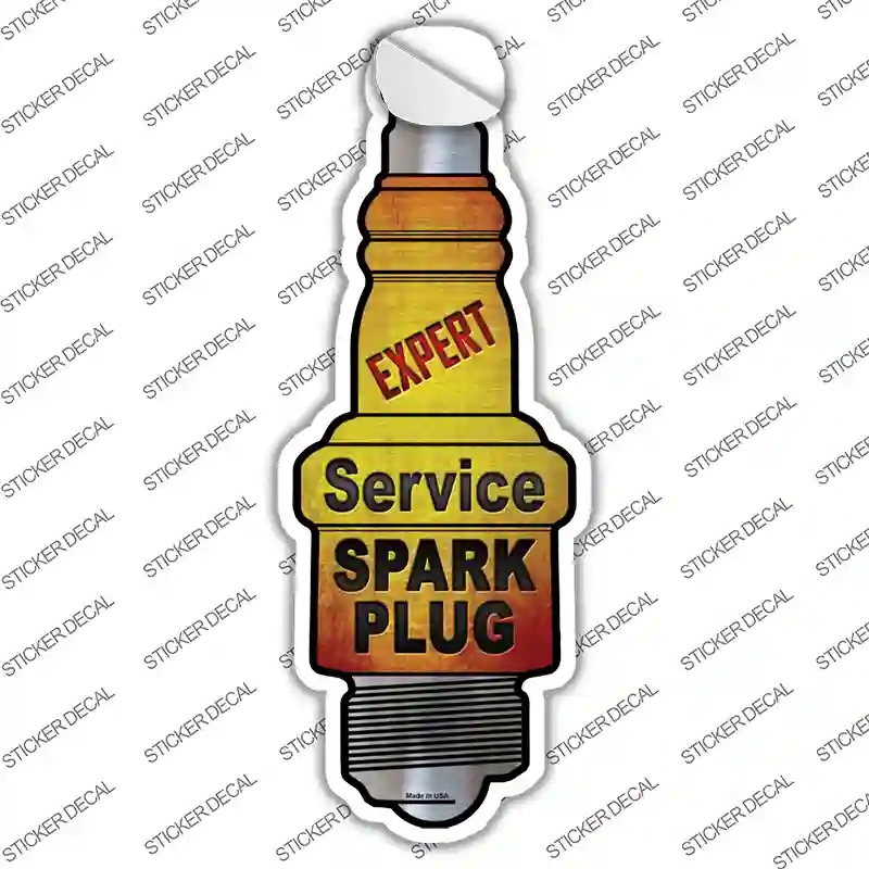 J-025s-L Expert Service Novelty Spark Plug Sticker Decal - Large