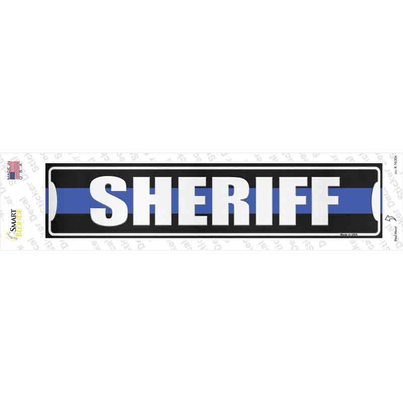 K-1630s-M Sheriff Blue Line Novelty Narrow Sticker Decal - Medium