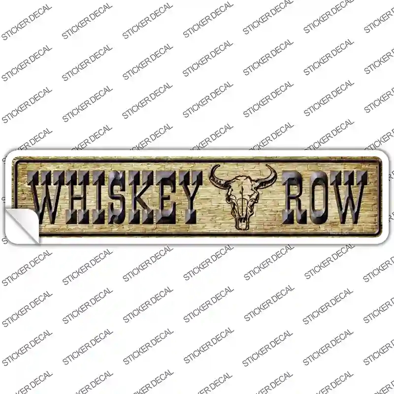 K-1356s-XL Whiskey Row Skull Novelty Narrow Sticker Decal - Extra Large