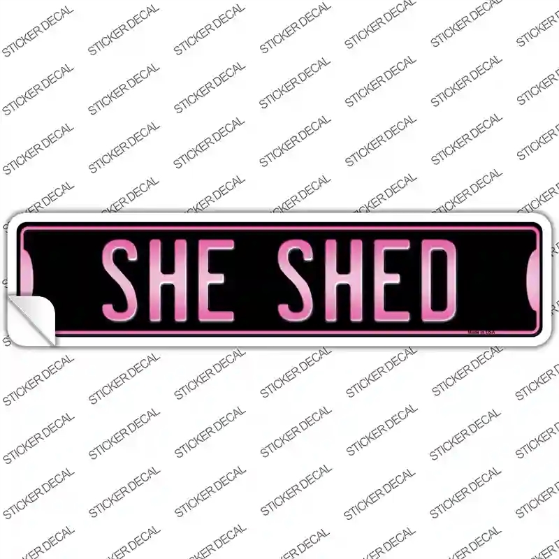 K-1375s-S She Shed Novelty Narrow Sticker Decal - Small