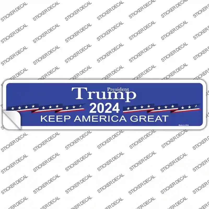 K-1403s-S Blue Trump 2024 Novelty Narrow Sticker Decal - Small
