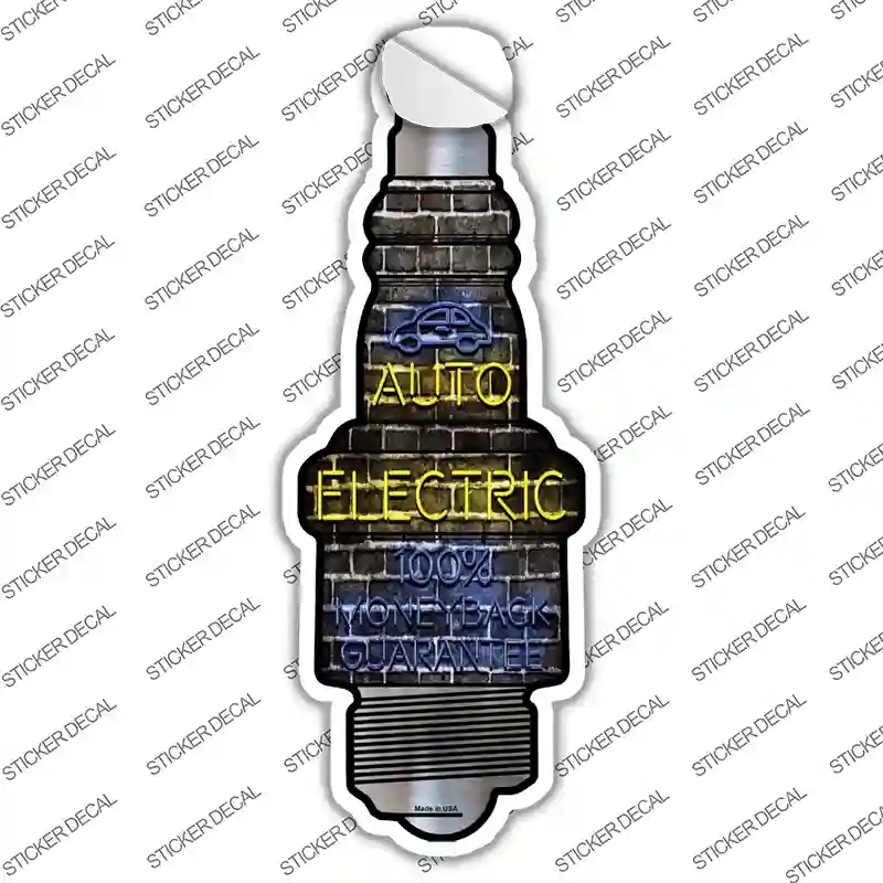 J-053s-L Auto Electric Novelty Spark Plug Sticker Decal - Large