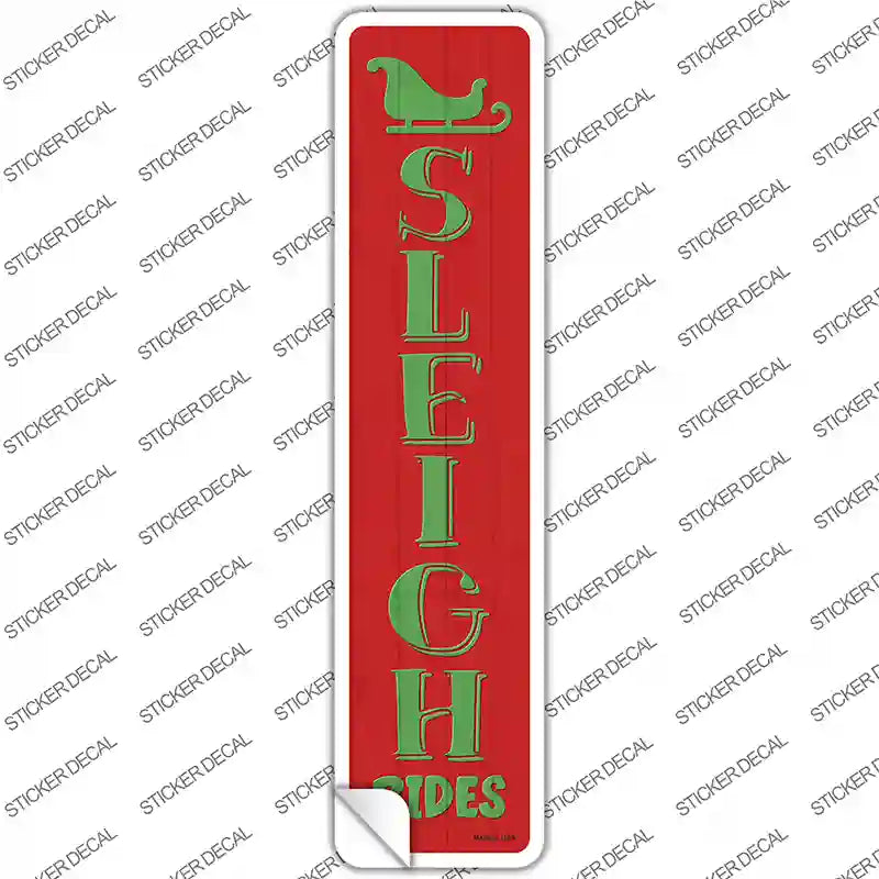 K-1671s-L Sleigh Rides Red Novelty Narrow Sticker Decal - Large