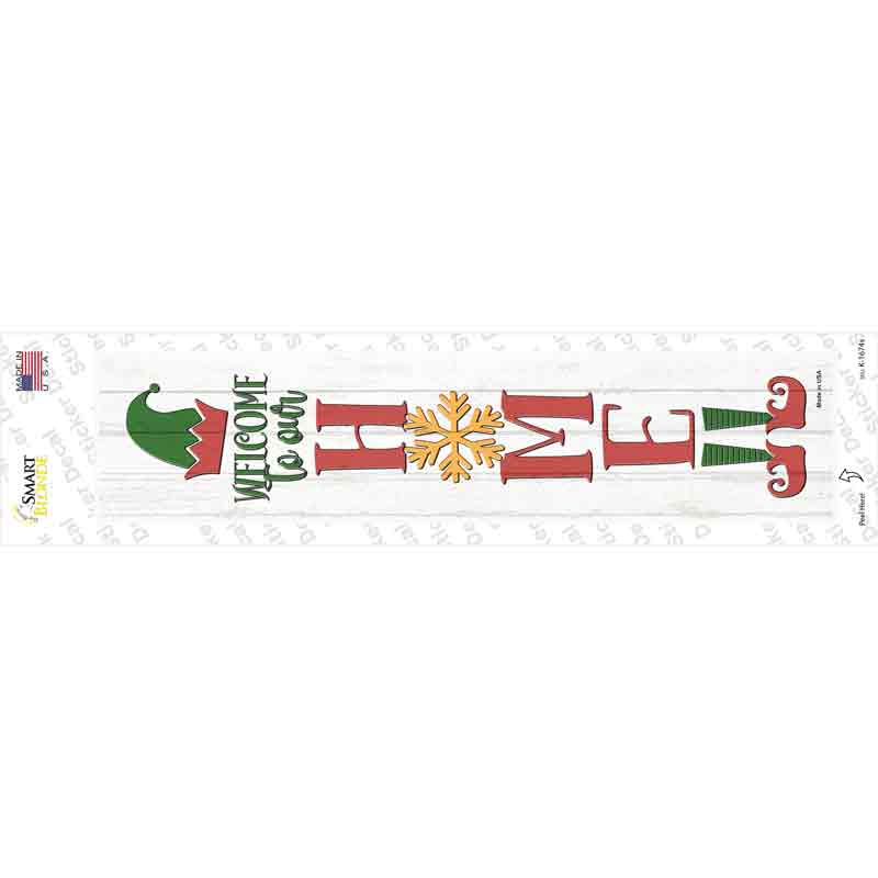 K-1674s-M Welcome to Our Home White Novelty Narrow Sticker Decal - Medium