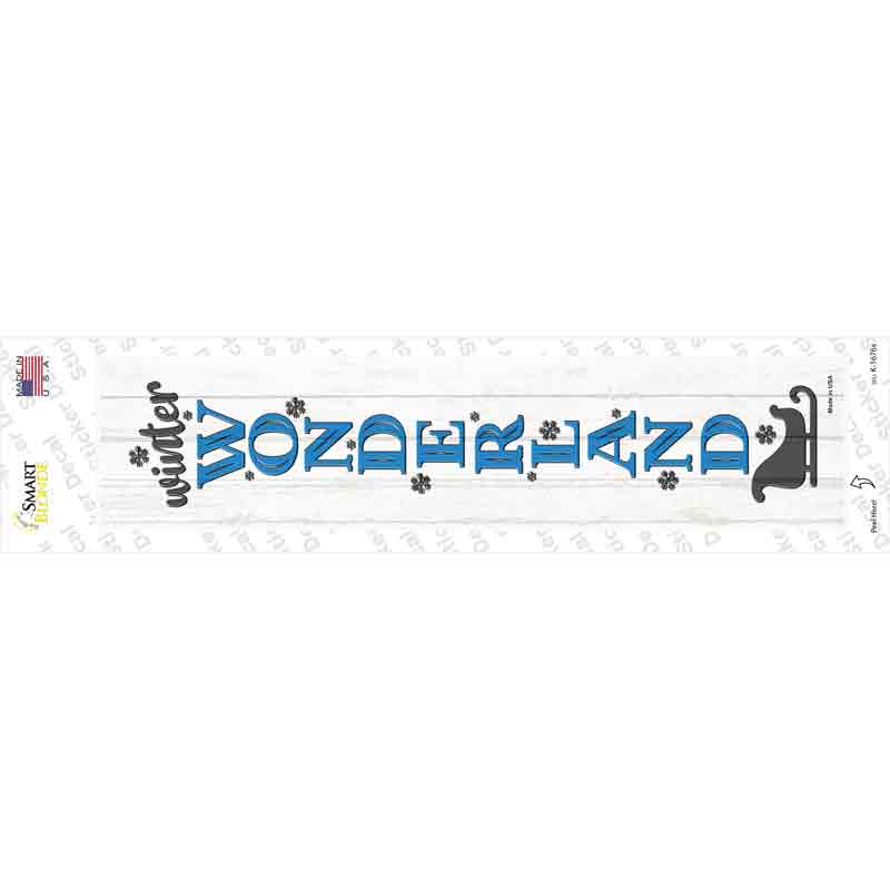 K-1676s-M Winter Wonderland White Novelty Narrow Sticker Decal - Medium