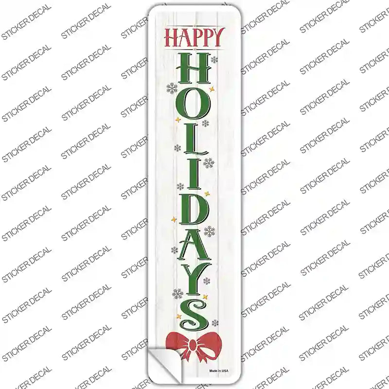 K-1682s-S Happy Holidays White Novelty Narrow Sticker Decal - Small