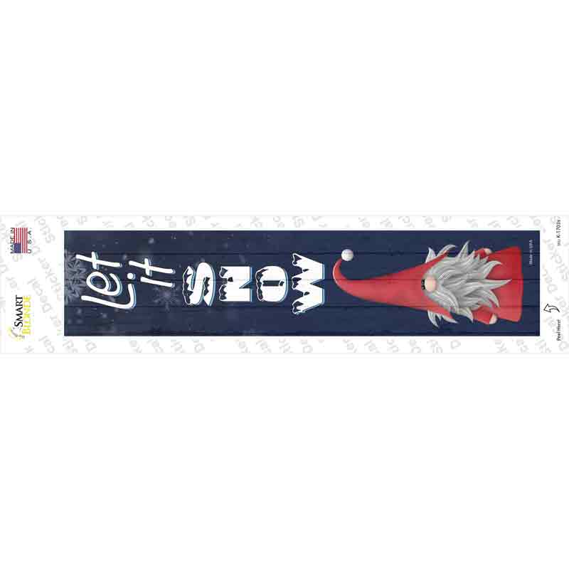 K-1703s-M Let It Snow Gnome Novelty Narrow Sticker Decal - Medium