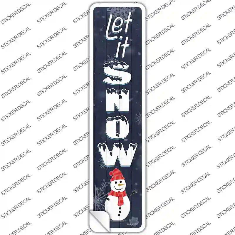 K-1704s-L Let It Snow Snowman Novelty Narrow Sticker Decal - Large