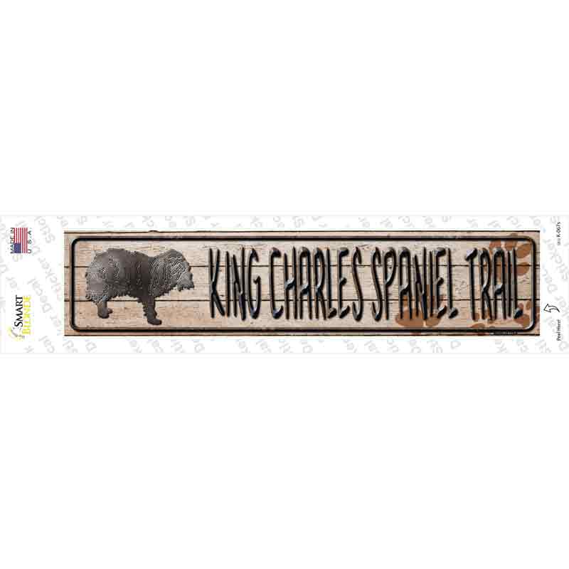 K-067s-M King Charles Spaniel Trail Novelty Narrow Sticker Decal - Medium