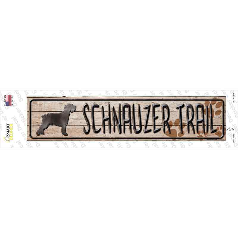 K-084s-M Schnauzer Trail Novelty Narrow Sticker Decal - Medium