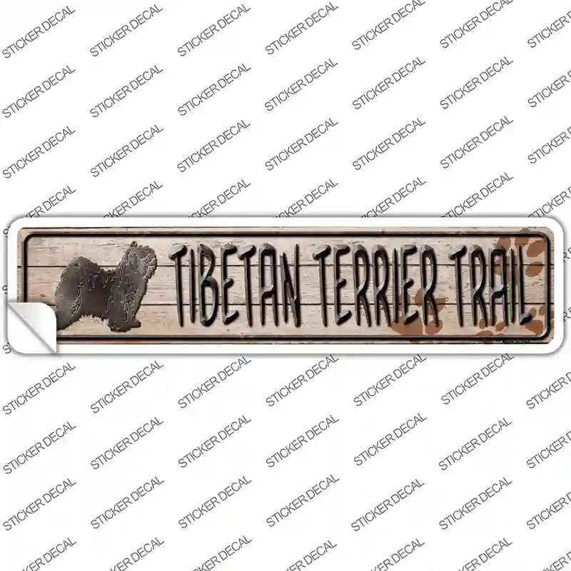 K-091s-S Tibetan Terrier Trail Novelty Narrow Sticker Decal - Small