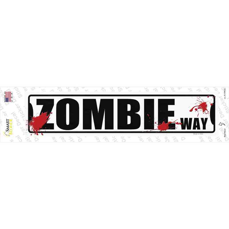 K-1943s-M Zombie Way Novelty Narrow Sticker Decal - Medium