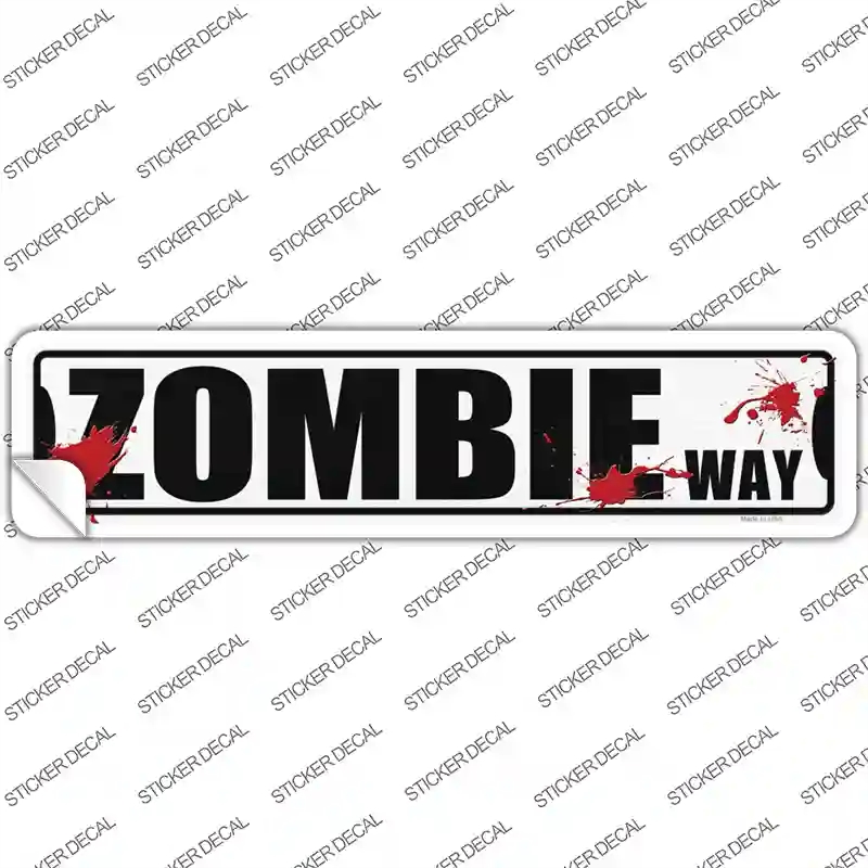 K-1943s-S Zombie Way Novelty Narrow Sticker Decal - Small