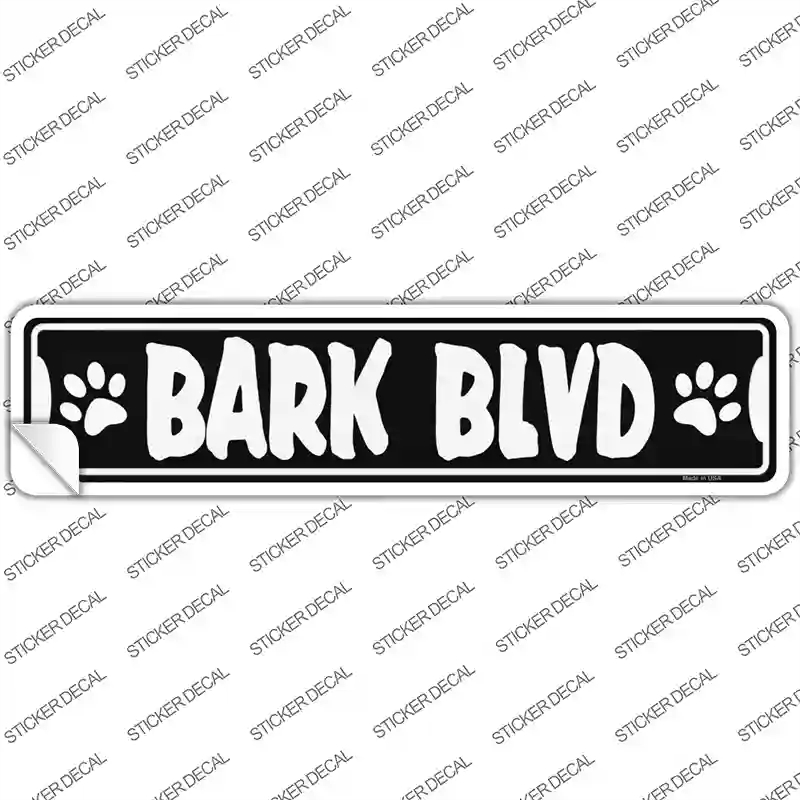 K-1944s-S Bark Blvd Novelty Narrow Sticker Decal - Small