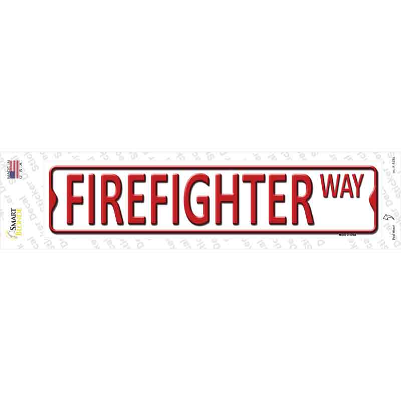 K-438s-M Firefighter Way Novelty Narrow Sticker Decal - Medium