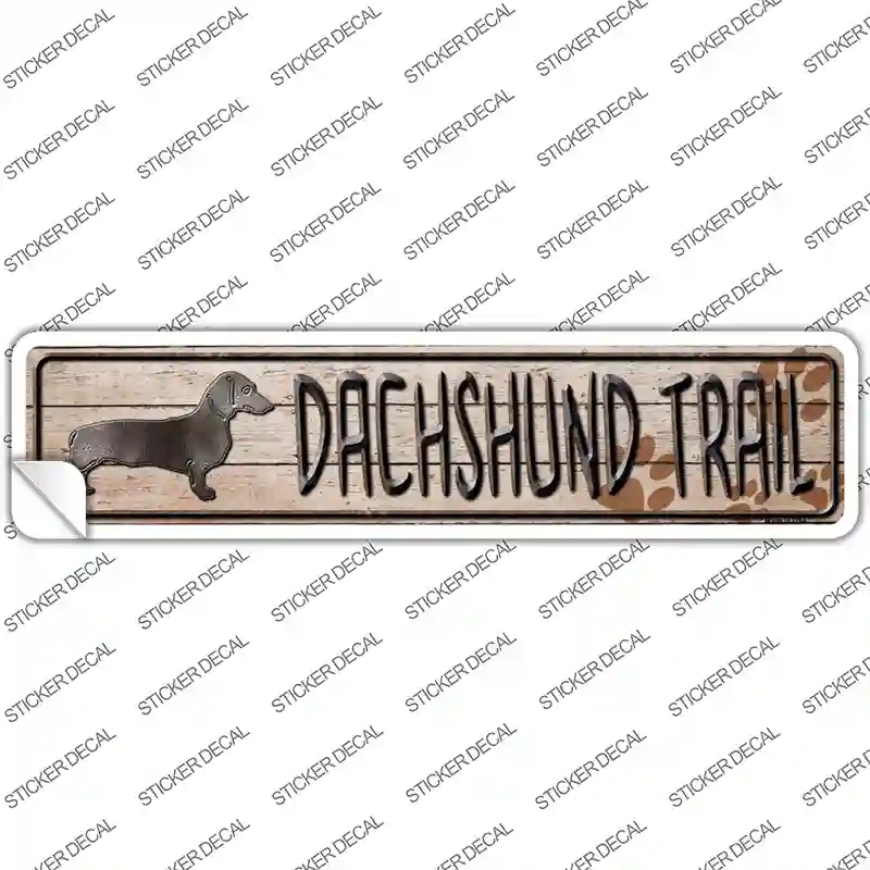 K-457s-S Dachshund Trail Novelty Narrow Sticker Decal - Small