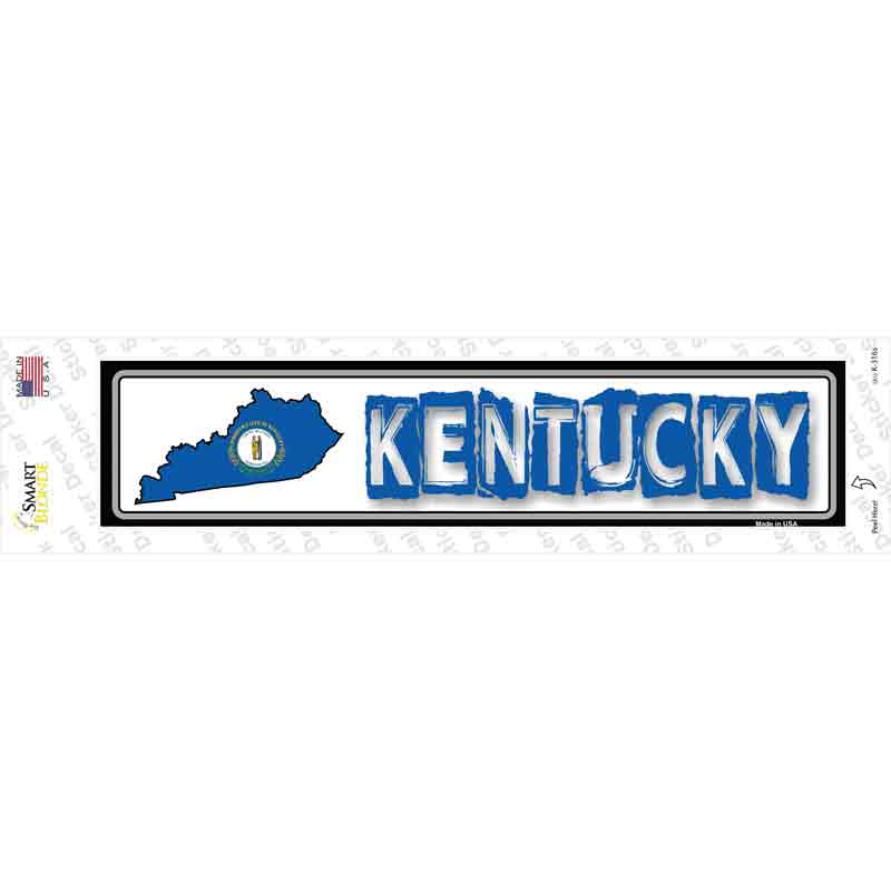 K-316s-M Kentucky Outline Novelty Narrow Sticker Decal - Medium