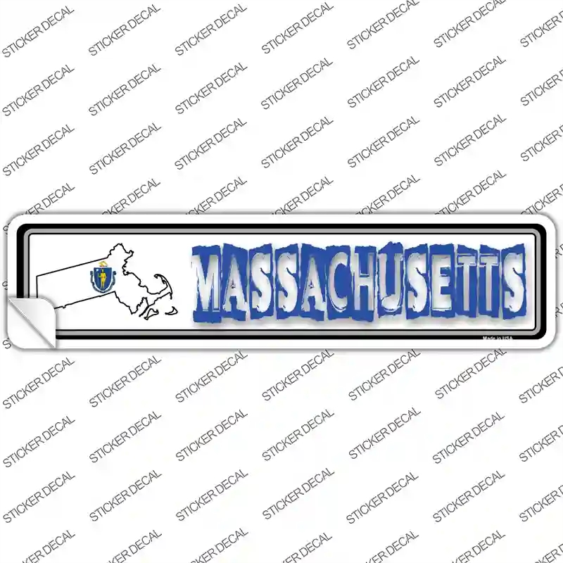K-320s-XL Massachusetts Outline Novelty Narrow Sticker Decal - Extra Large