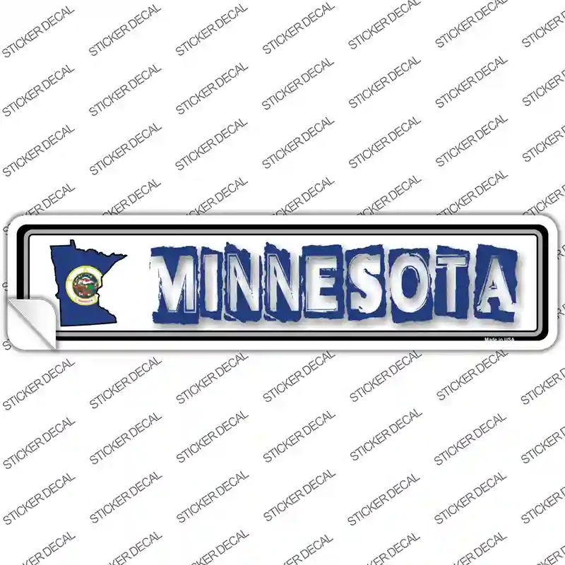 K-322s-L Minnesota Outline Novelty Narrow Sticker Decal - Large