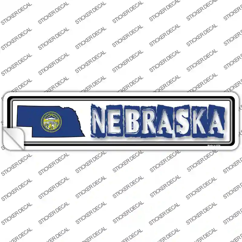 K-326s-S Nebraska Outline Novelty Narrow Sticker Decal - Small