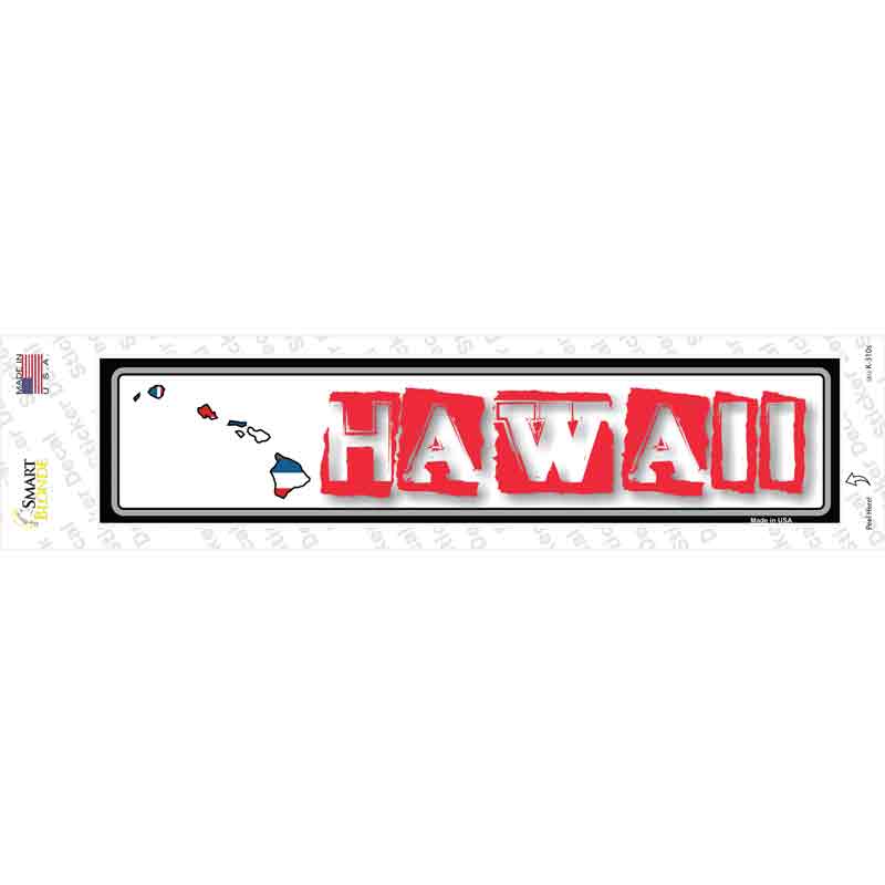 K-310s-M Hawaii Outline Novelty Narrow Sticker Decal - Medium