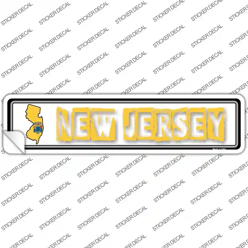 K-329s-L   Jersey Outline Novelty Narrow Sticker Decal - Large