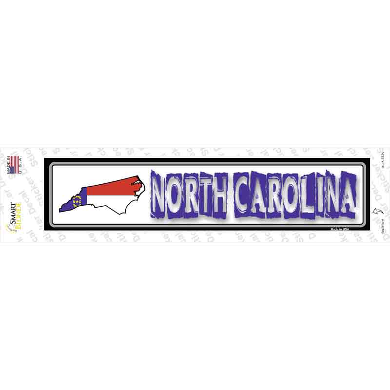 K-332s-M North Carolina Outline Novelty Narrow Sticker Decal - Medium