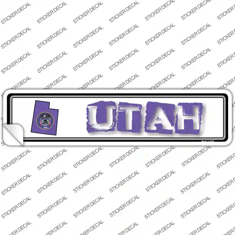 K-343s-L Utah Outline Novelty Narrow Sticker Decal - Large