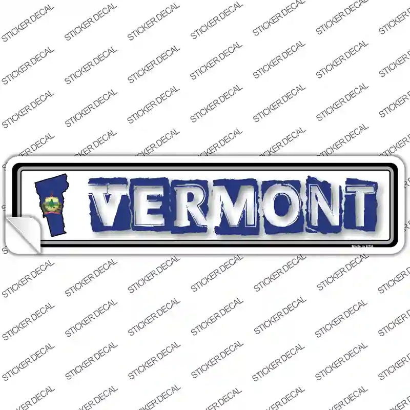 K-344s-S Vermont Outline Novelty Narrow Sticker Decal - Small