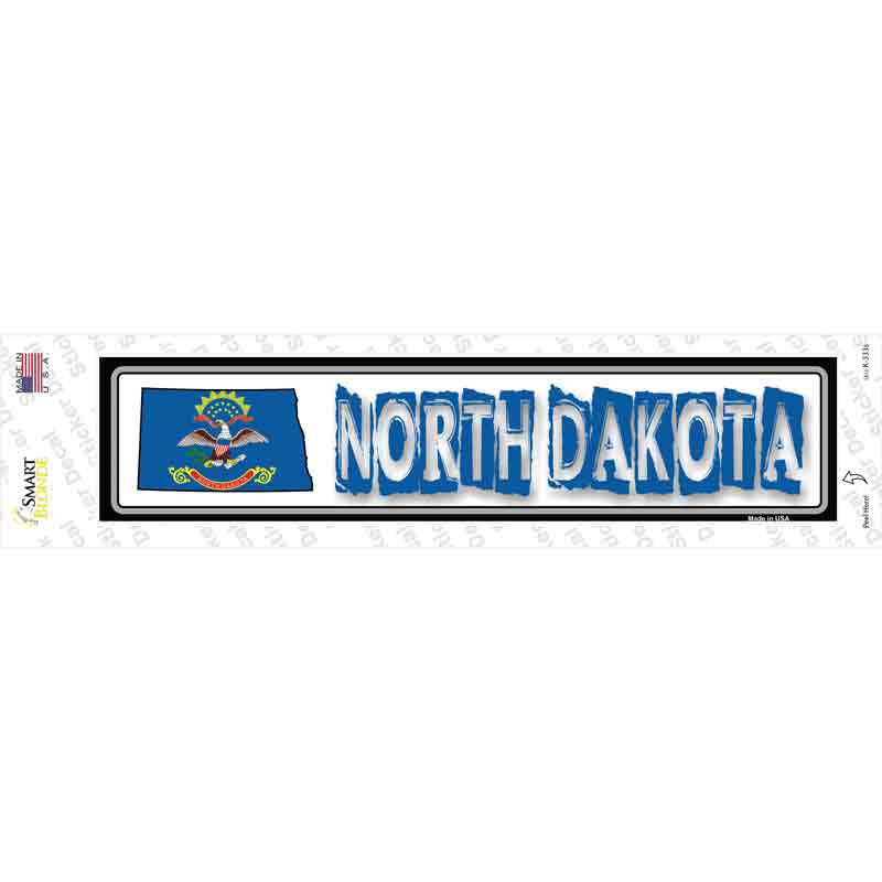K-333s-M North Dakota Outline Novelty Narrow Sticker Decal - Medium