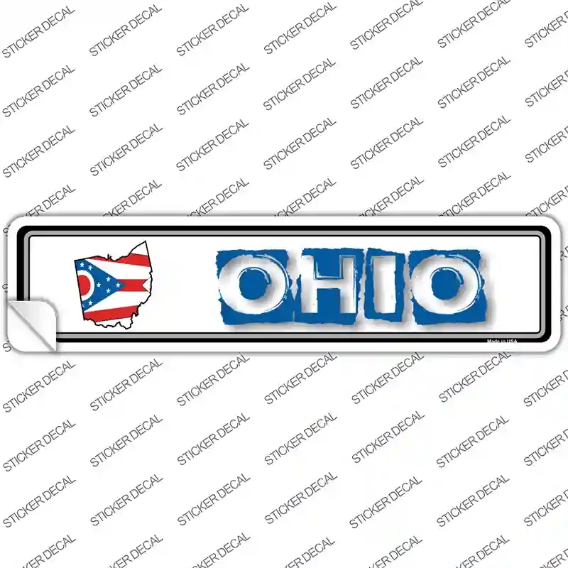 K-334s-XL Ohio Outline Novelty Narrow Sticker Decal - Extra Large