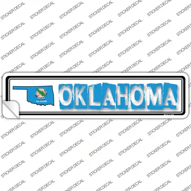 K-335s-XL Oklahoma Outline Novelty Narrow Sticker Decal - Extra Large