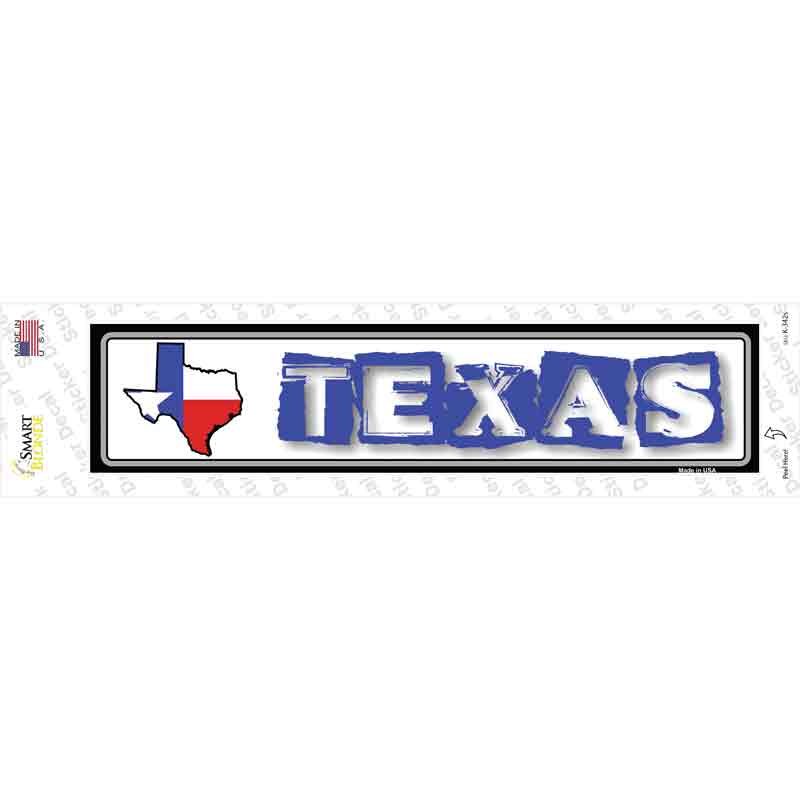 K-342s-M Texas Outline Novelty Narrow Sticker Decal - Medium