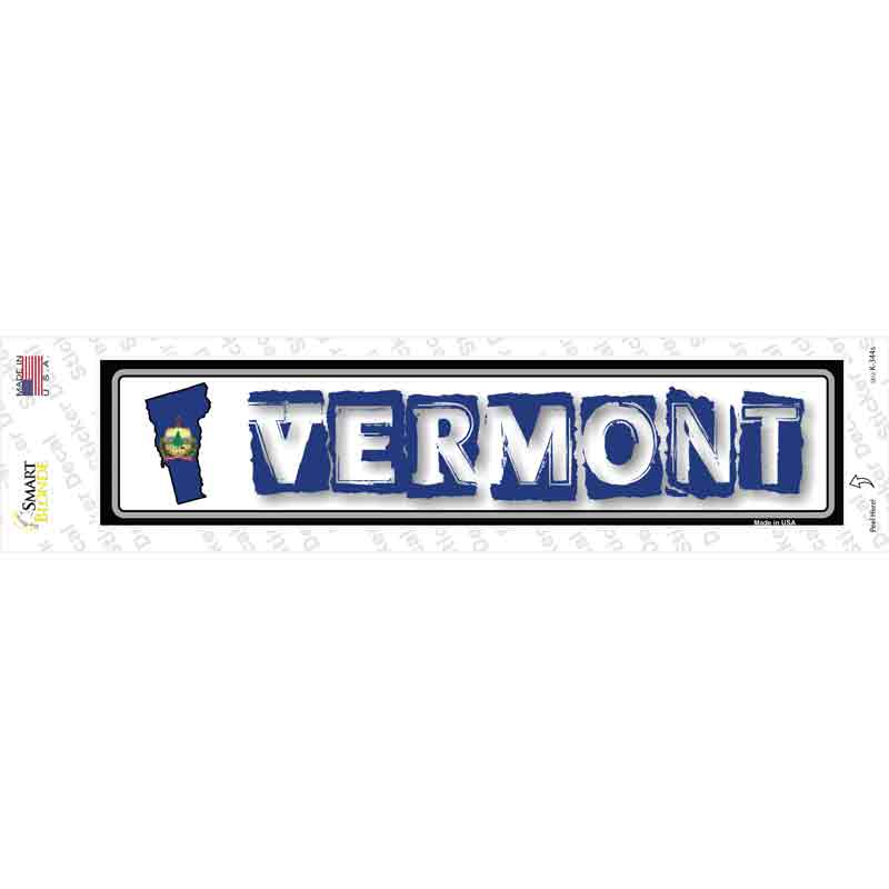 K-344s-M Vermont Outline Novelty Narrow Sticker Decal - Medium