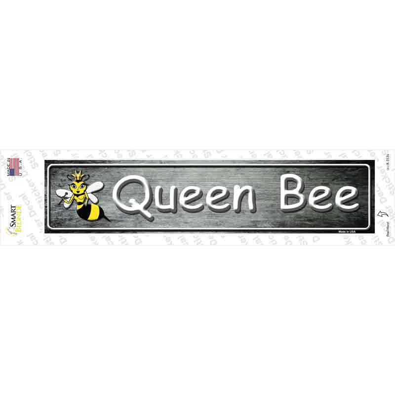 K-353s-M Queen Bee Gray Novelty Narrow Sticker Decal - Medium