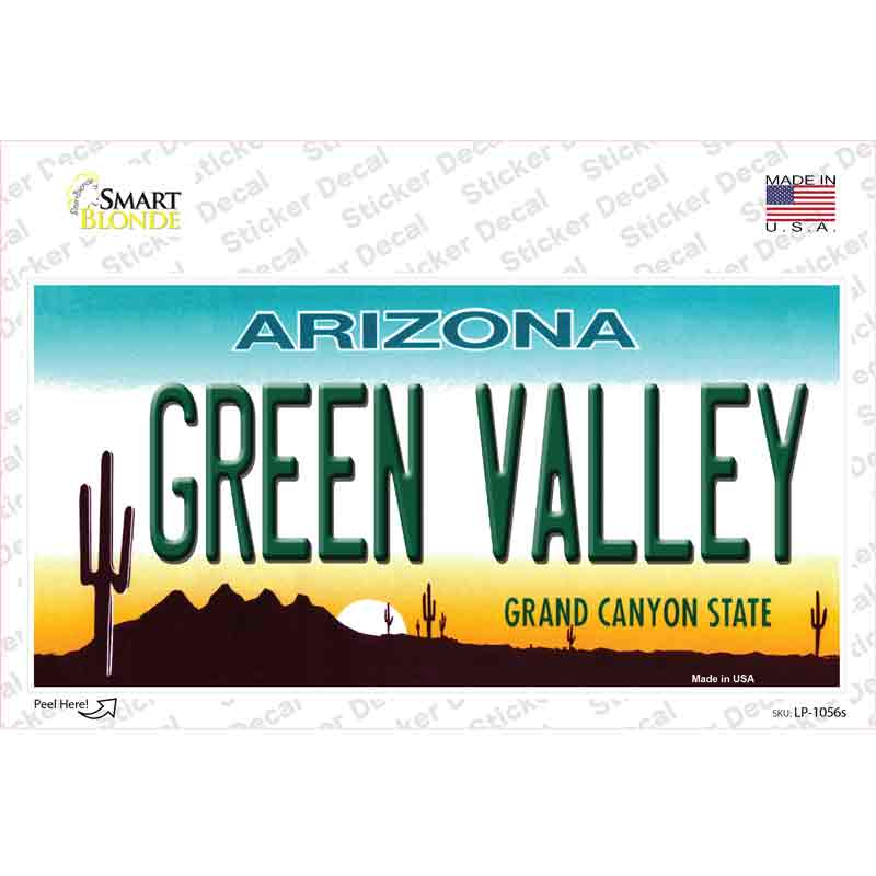 LP-1056s-M Green Valley Arizona Novelty Sticker Decal - Medium