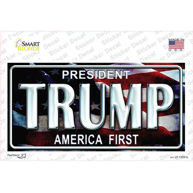 LP-11031s-M Trump America First Novelty Sticker Decal - Medium
