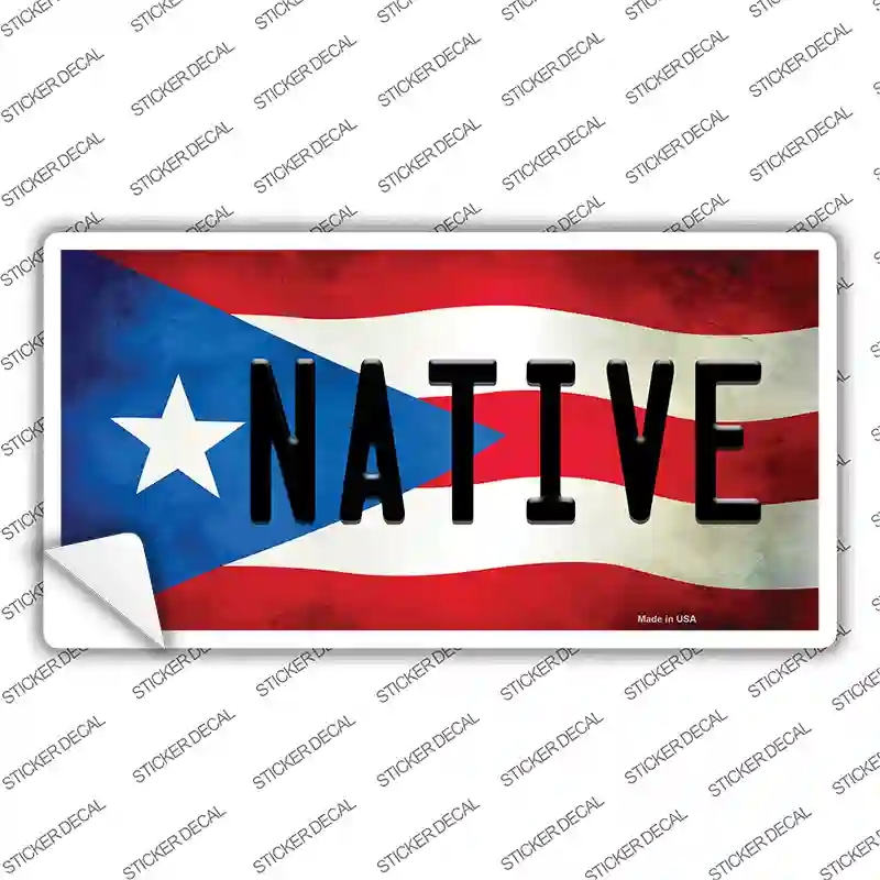 LP-11408s-L Native Puerto Rico Flag Novelty Sticker Decal - Large
