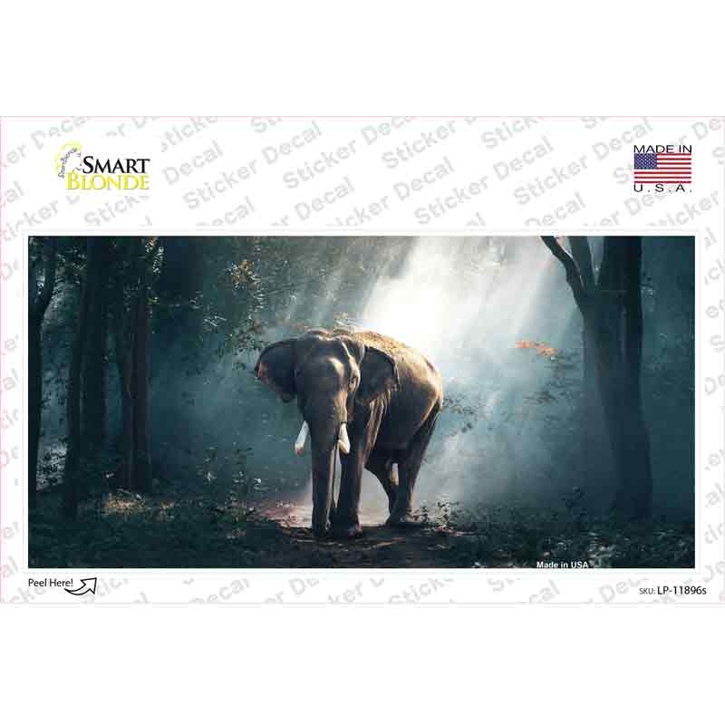 LP-11896s-M Elephant in the Woods Novelty Sticker Decal - Medium