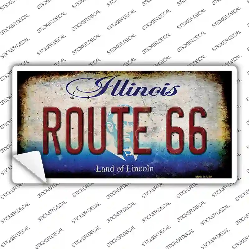 LP-12505s-L Route 66 Illinois Novelty Sticker Decal - Large