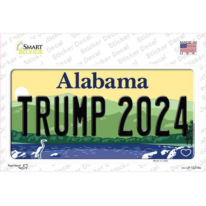 LP-12216s-M Trump 2024 Alabama Novelty Sticker Decal - Medium