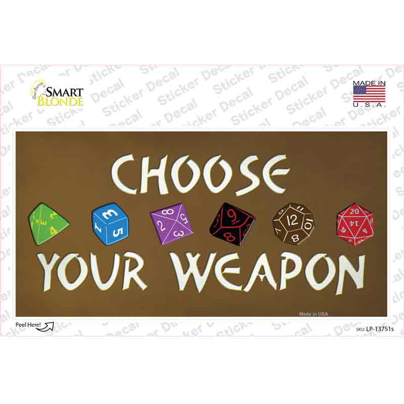 LP-13751s-M Choose Your Weapon Novelty Sticker Decal - Medium