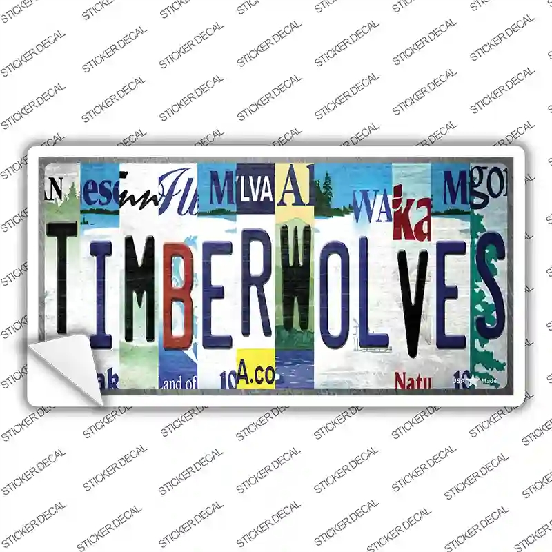 LP-13228s-S Timberwolves Strip Art Novelty Sticker Decal - Small