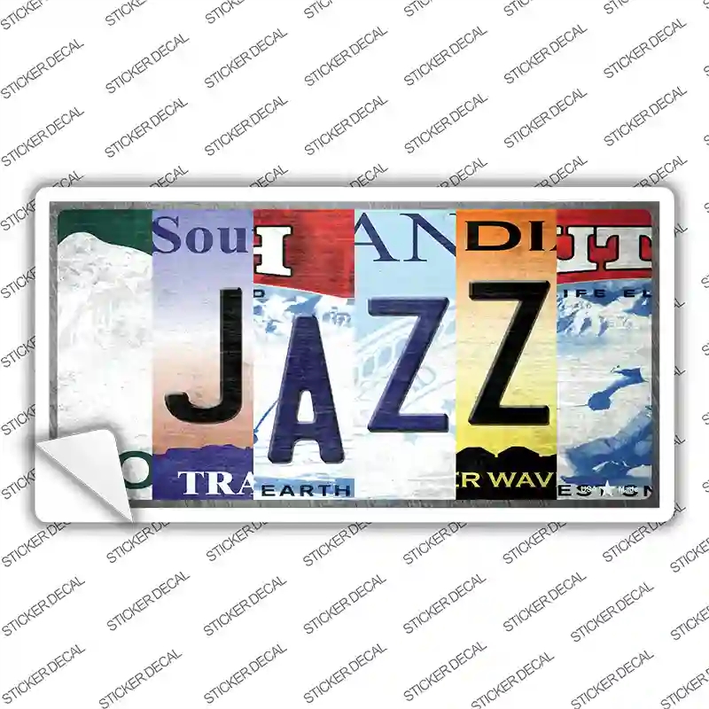 LP-13239s-L Jazz Strip Art Novelty Sticker Decal - Large