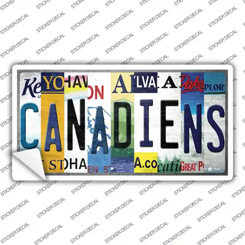 LP-13245s-XL Canadiens Strip Art Novelty Sticker Decal - Extra Large