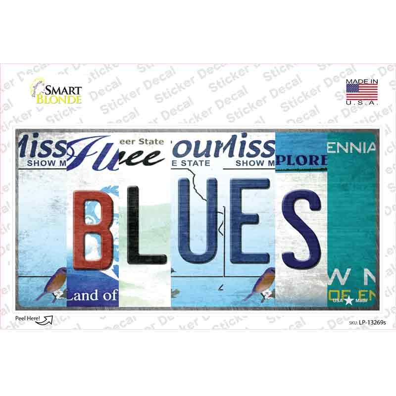 LP-13269s-M Blues Strip Art Novelty Sticker Decal - Medium