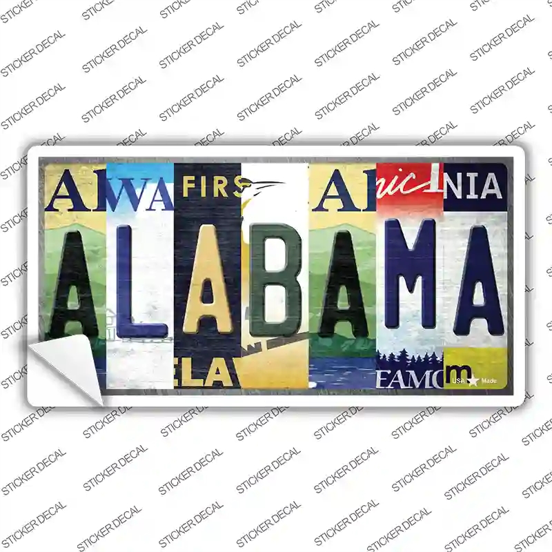 LP-13272s-L Alabama Strip Art Novelty Sticker Decal - Large
