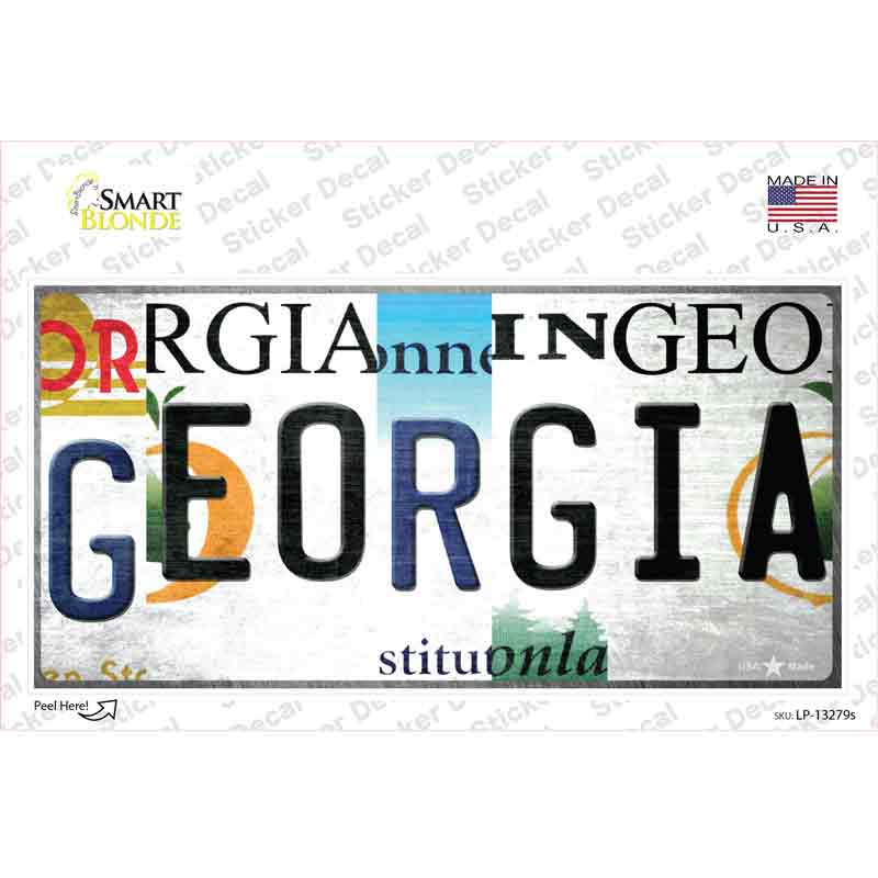 LP-13279s-M Georgia Strip Art Novelty Sticker Decal - Medium