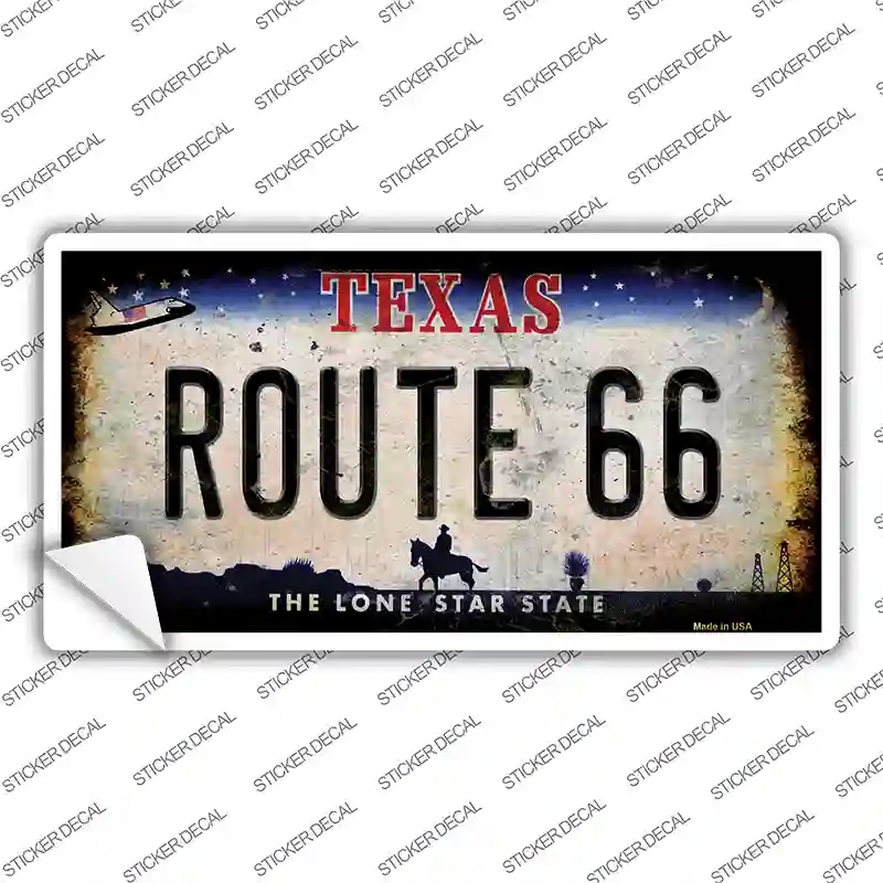 LP-12510s-L Route 66 Texas Novelty Sticker Decal - Large