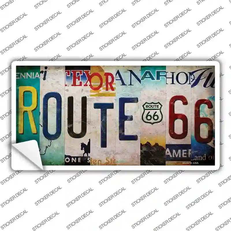 LP-12514s-S Route 66 Strip Novelty Sticker Decal - Small